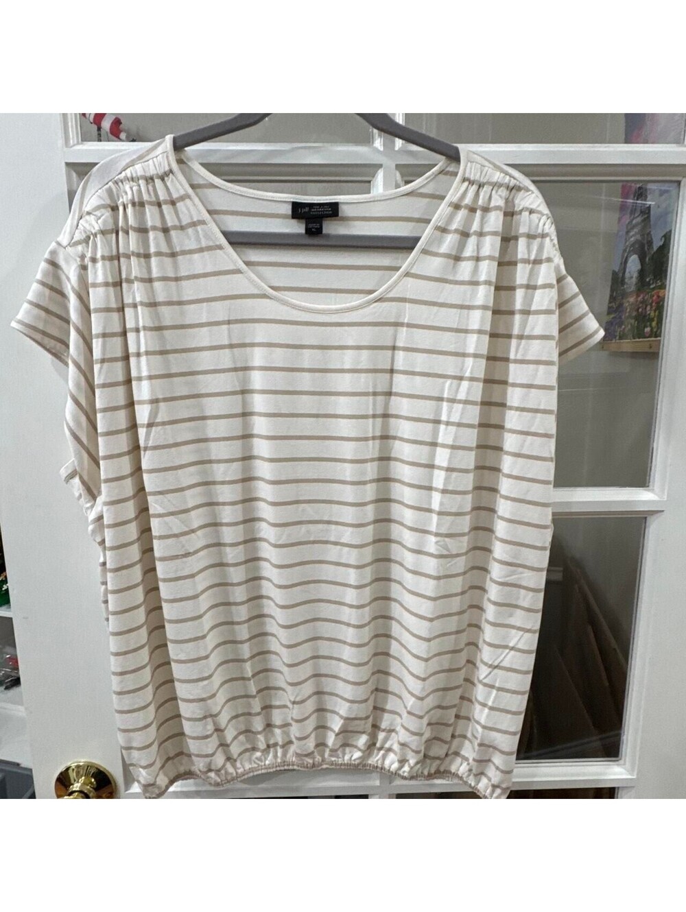 J. Jill Wearever Collection Striped Blouson Top